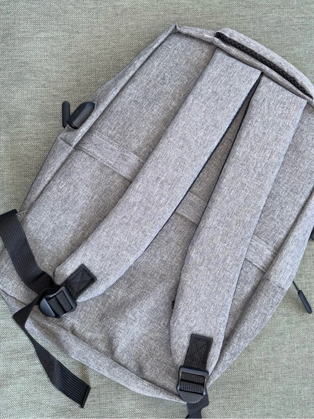DSW Gray Casual Backpacks with Black and Orange Peace Print Accent